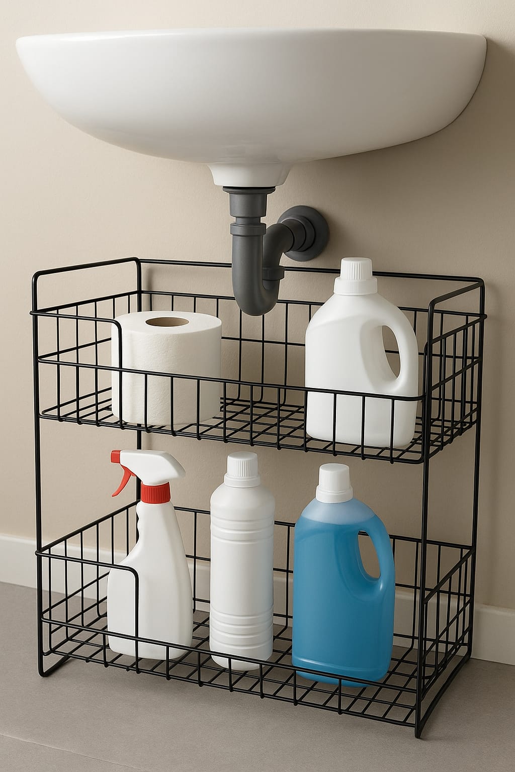 Metal 2 Katlı Lavabo Altı Düzenleyici