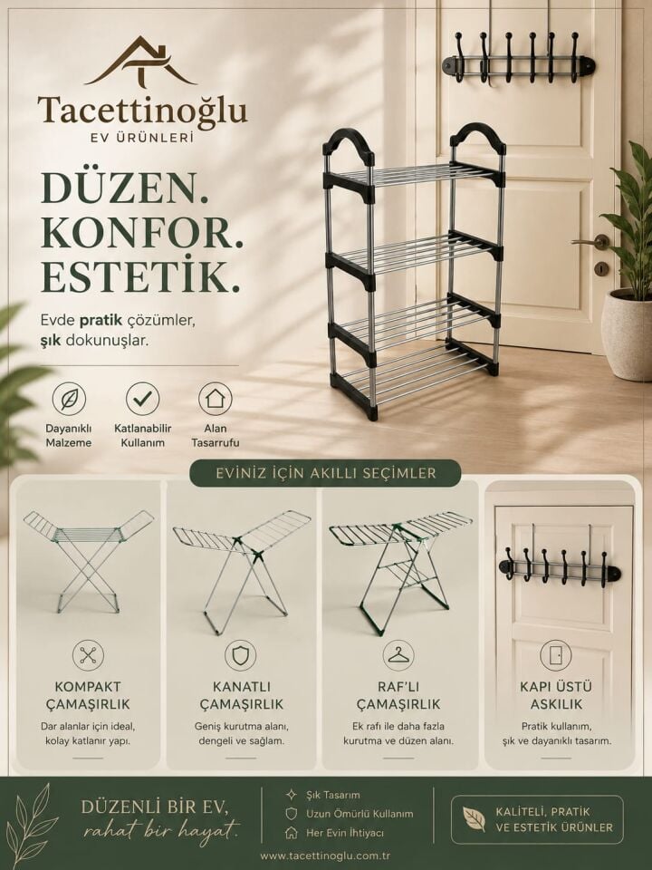 Çok Amaçlı 4 Katlı Ayakkabılık